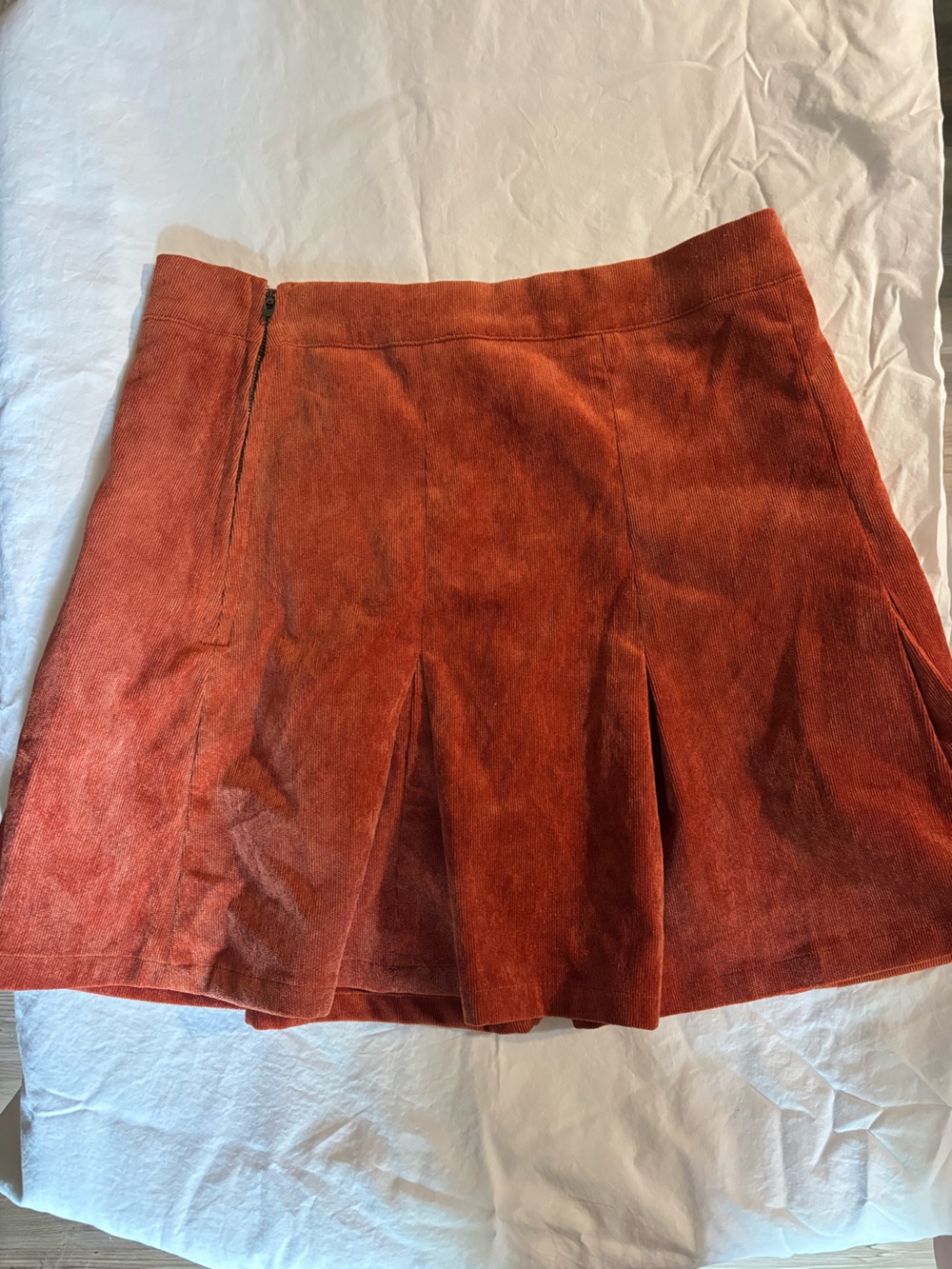 mittoshop Rust Orange Corduroy Mini Skirt